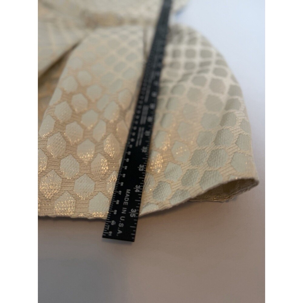 Eliza J Metallic Jacquard Fit & Flare Dress Belted Size 6 - Picture 15 of 16